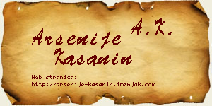 Arsenije Kašanin vizit kartica